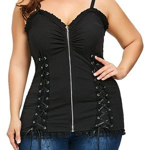 1x plus goth punk corset tunic